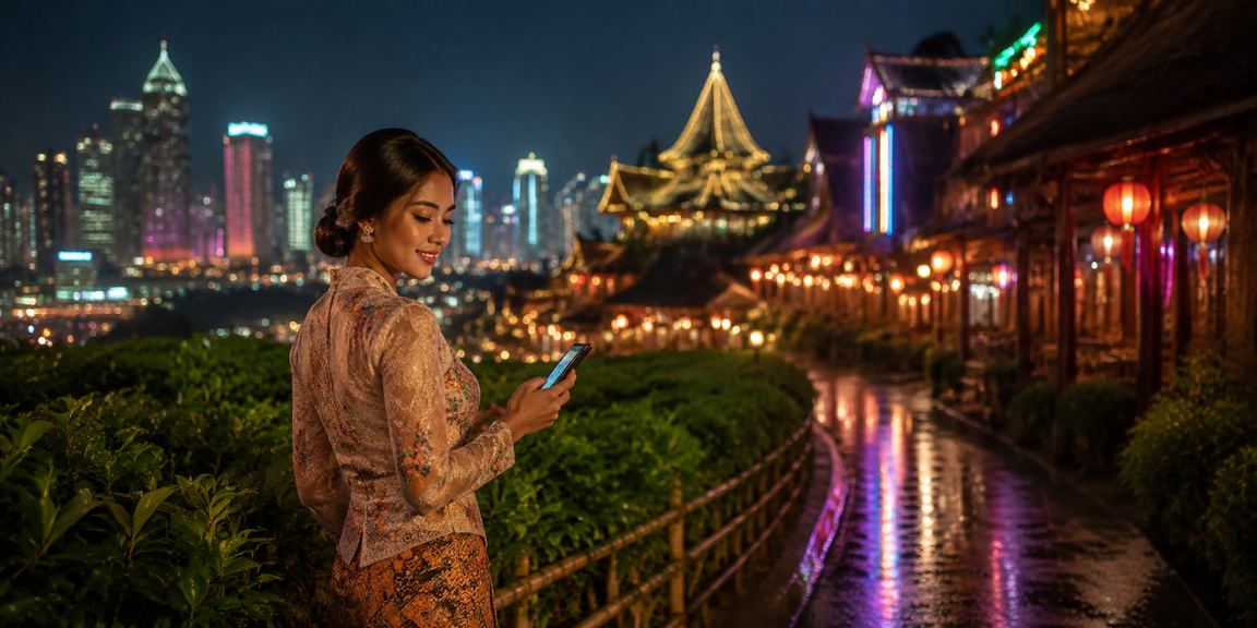 Pengguna mengakses platform pertaruhan melalui telefon di Sarawak